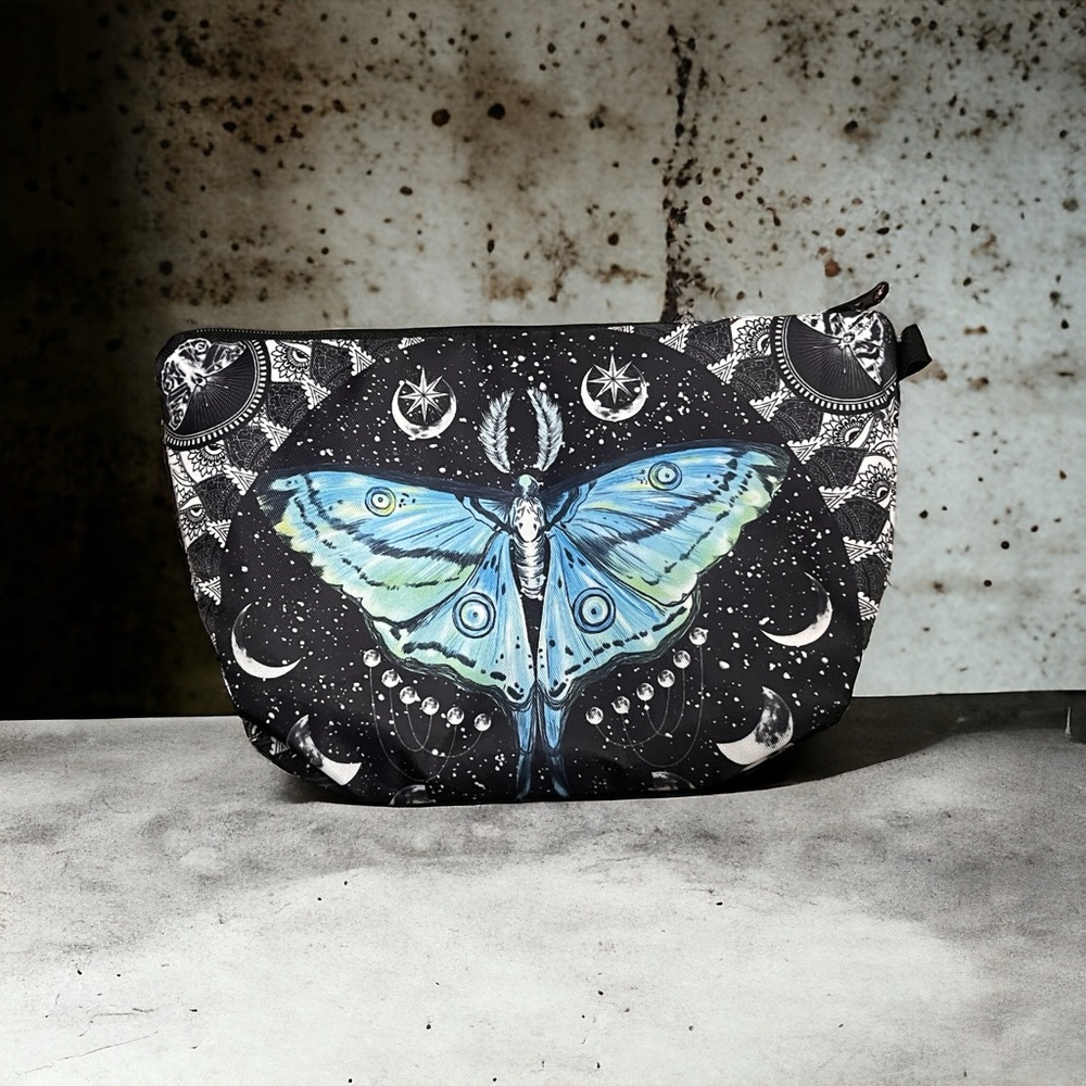 Blue Moth Cosmetic Bag – Women’s Makeup Pouch - Picture 2 of 5